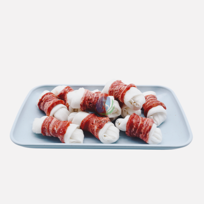 snowflake beef wrapped knotted rawhide 3 inch